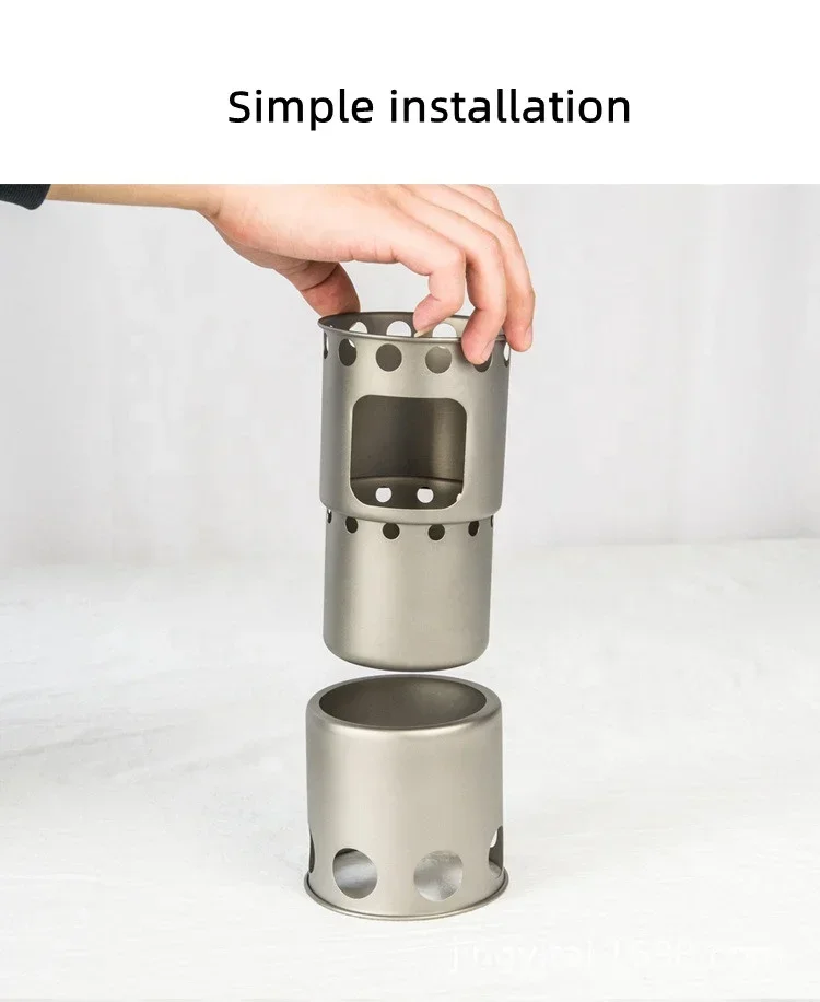 Pure Titanium outdoor portable foldable wood stove for picnic kitchen camping hiking furniture climbing cookset cookware