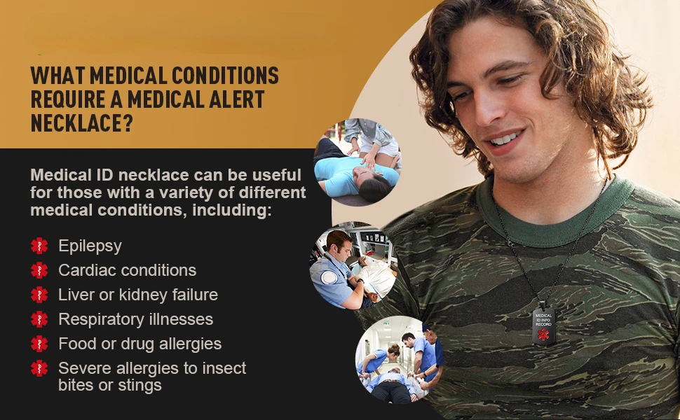 Medaglietta Militare Personalizzata Collana Personalizzata Con Medaglietta Avviso Medico In Acciaio Inox - Incisione Gratuita, Stile Dog Tag Collana Con Nome - Foto 12