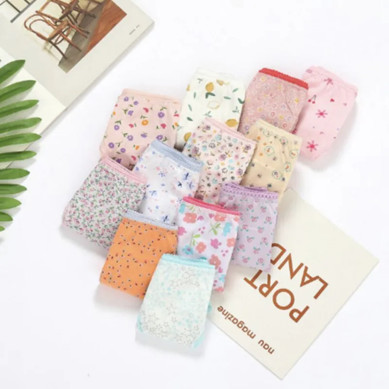 Kids Girls Short Briefs 4Pcs Lot Children Underwear Cotton Underpants Baby Panties 2 4 6 8 10 12 Years