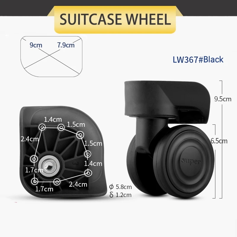 Suitcase Wheel Accessories Universal Wheel Boarding Suitcase Pulley Silent Wheel Wear-resistant Reinforced Luggage Repair Caster