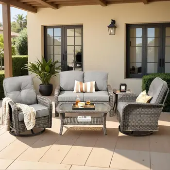 5-Piece Gray Outdoor Patio Furniture Set 1