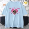 Sad Hamster Tshirt I'm Just A Girl Cartoon Printing Tee-shirt Casual Short Sleeve Summer Tshirts Cotton High Quality Girls Tees 4