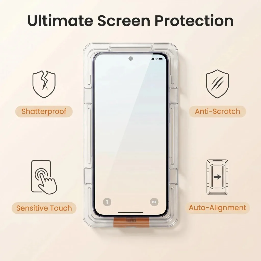 Premium 2-Pack Dust-Free Easy Install Full Glue Tempered Glass Screen Protector