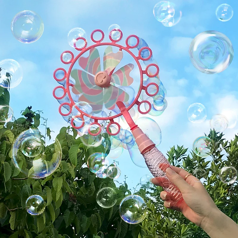 Kids-Bubble-Machine-Gun-Blower-Magic-Rotating-Windmill-Toy-Wedding-Soap ...