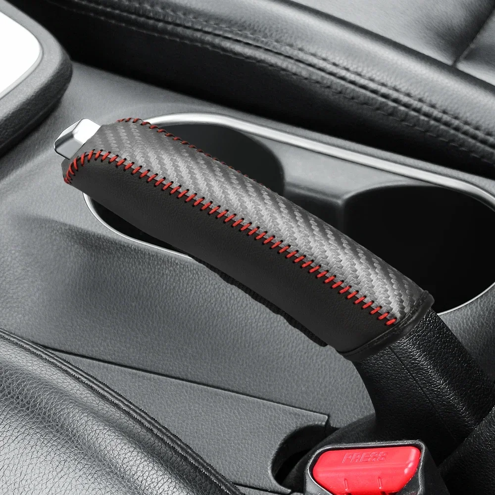 Carbon Fiber Car Hand Brake Cover Gear Head Cover Car Interior Accessories for Smart Fortwo Forfour 450 451 454 453 Forjeremy