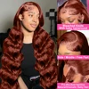 Reddish Brown Body Wave Lace Frontal Human Hair Wig 13x4 13x6 Hd Lace Frontal Wigs Human Hair Wigs Pre Plucked 4x4 Closure Wig 5