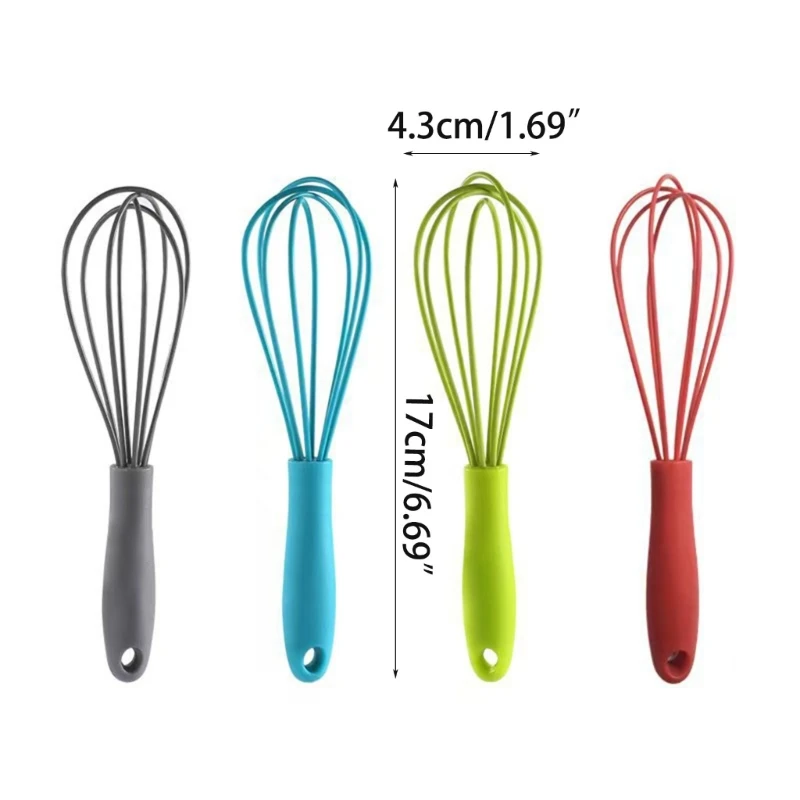 Dropship Egg Beater Manual Hand Mixer Red Stainless Steel Wire