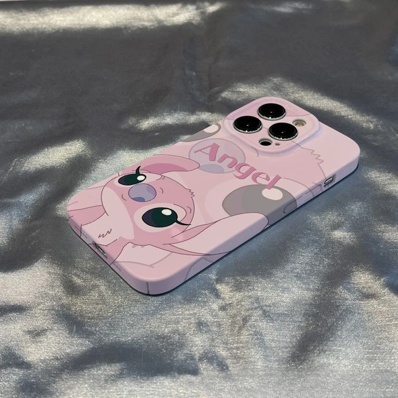thumbnail image 1 of Funda de teléfono Disney Stitch Couple para IPhone 14 Pro Max 13 12 11 Pro XR XS X 8 7Plus, cubierta protectora de lente, funda Kawaii Stitch, regalo, 1 of 5