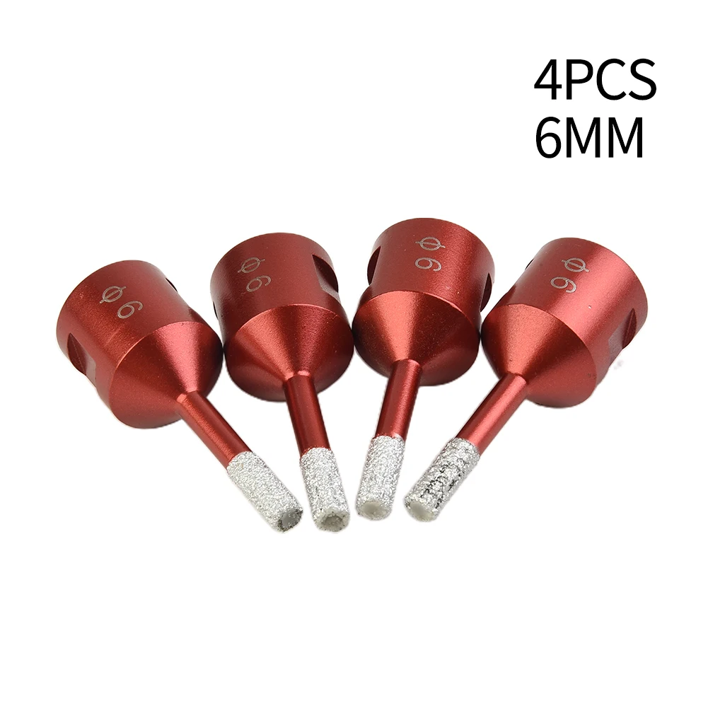 4Pcs 6mm Dry Diamond Drill Bits Drilling Core Bit Ceramic Tile Hole Saw Cutter For Porcelain Granite Marble Glass M14 Thread