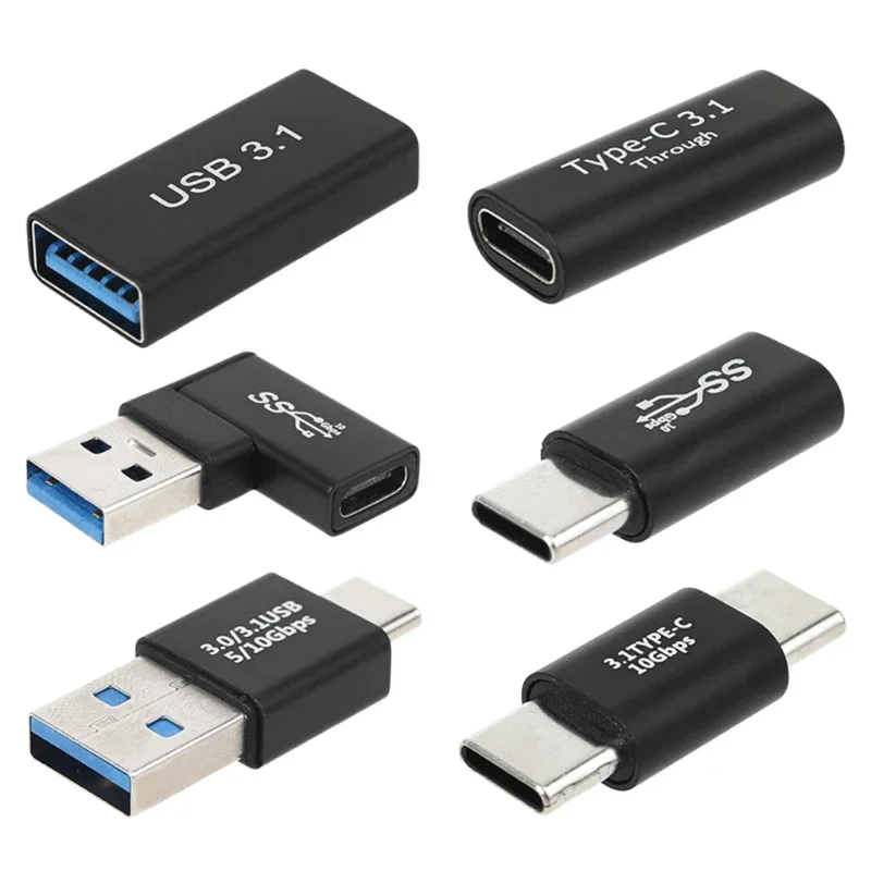 SYSTEM-S USB 3.1 C maschio a Micro USB 2.0 femmina adattatore convertitore nero