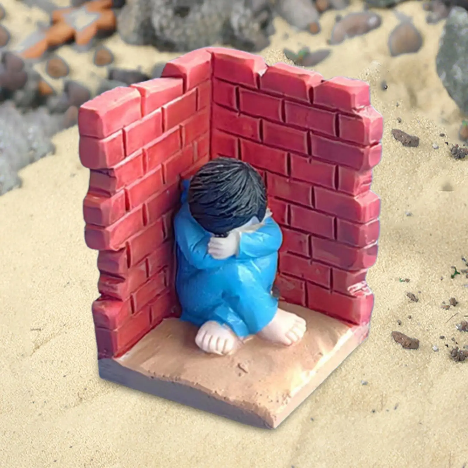 

Diorama Figure Resin Corner Crying Child for Architecture Model Photo Props DIY Projects Doll House Decoration Kids Adults Gifts