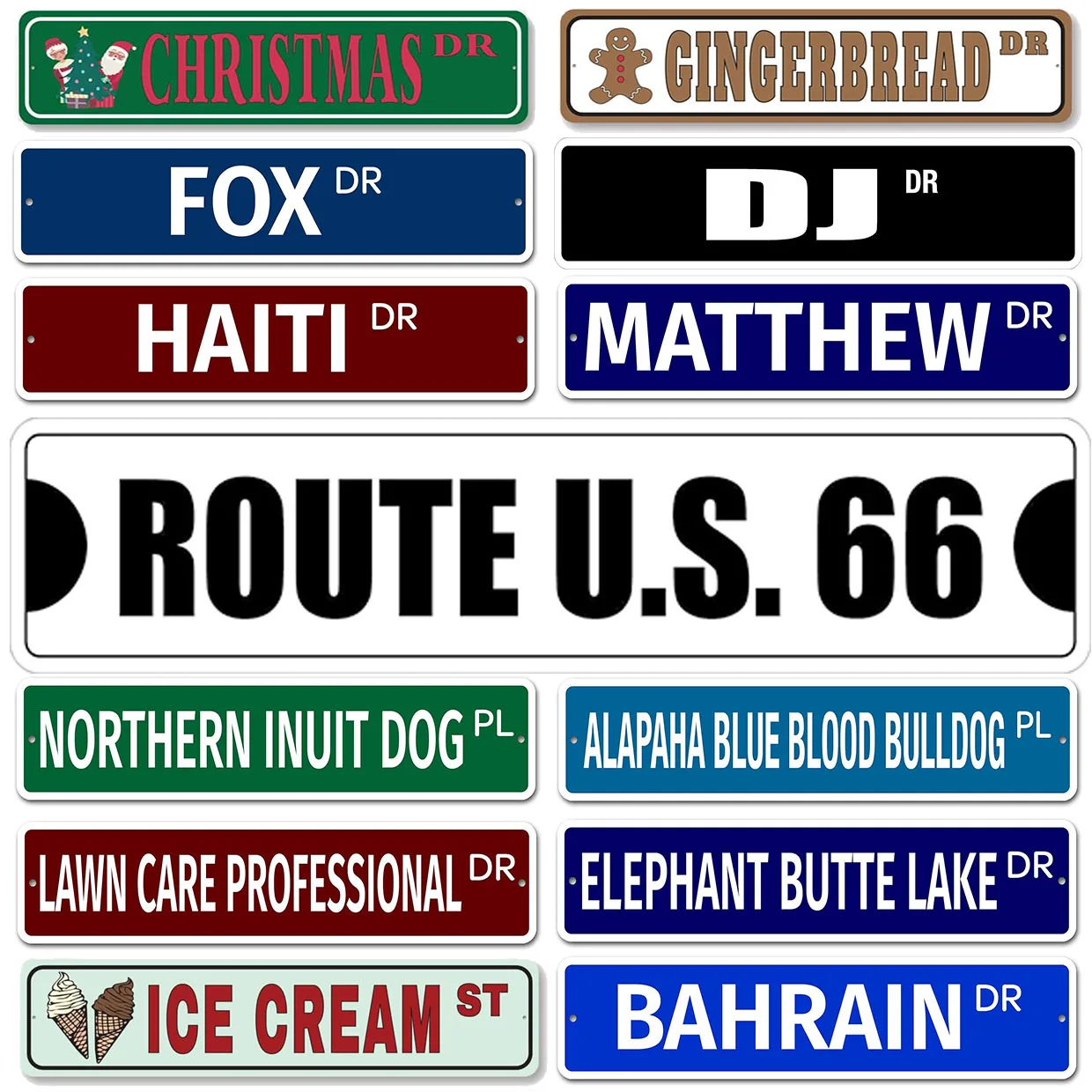 Outdoor Metal Tin Signs Instagram Style Christmas Street Signs ...