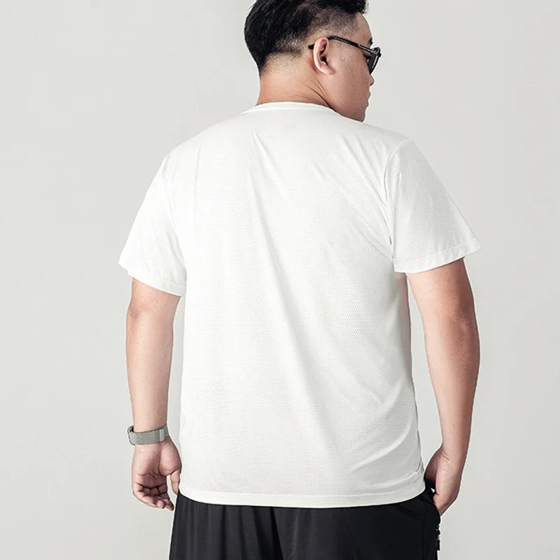 Summer plus size T Shirt 17XL 16XL men's ice casual Solid short-sleeved loose Short sleeve body shirt top 15XL Quick dry 275KG 3