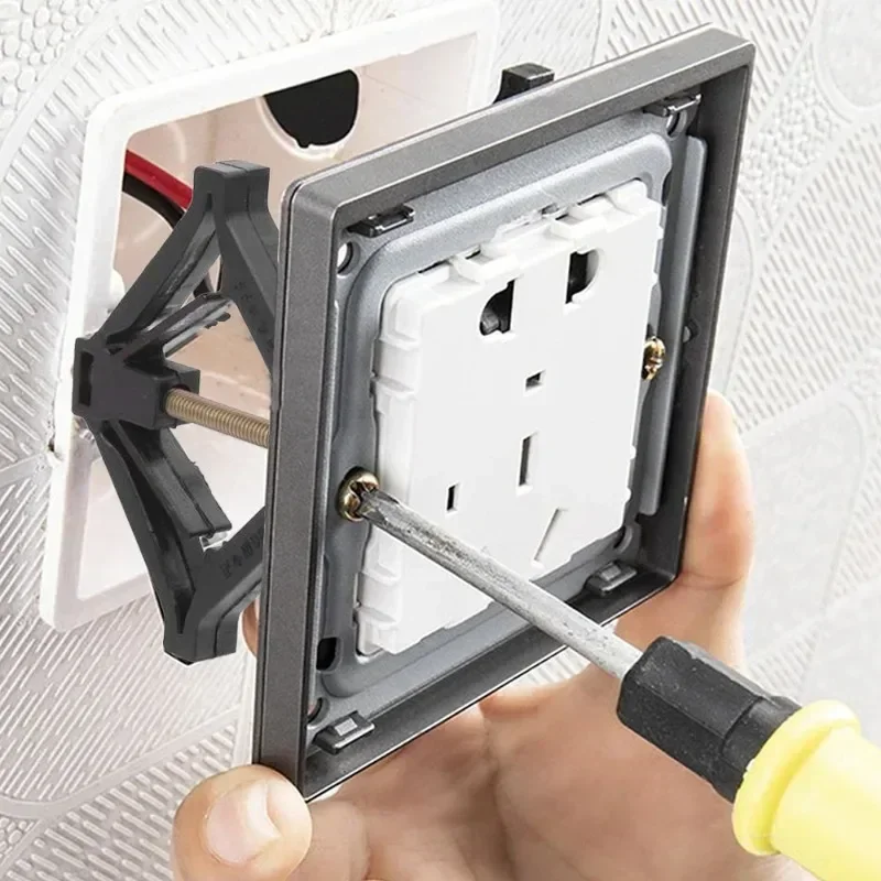 Wall switch socket repairer Electrical box repairer Wall socket repairer 1-50PCS 86Type Cassette Repairer Dark Box Repair Screw Plug Switch Fixed Support Rod Adjustment Socket Box Repair Electrical Set