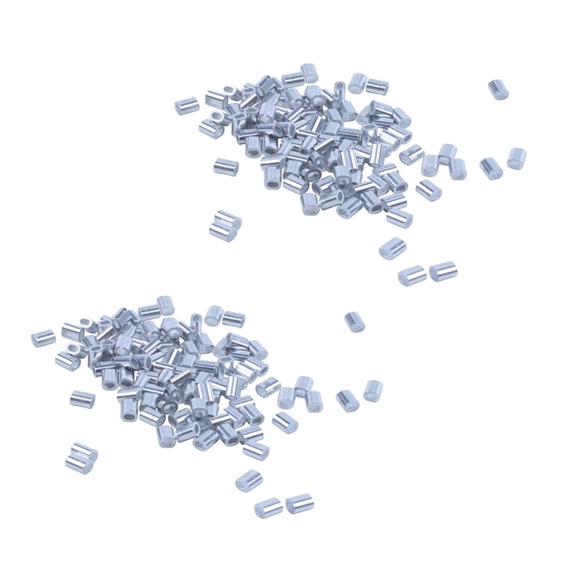 200 Pcs 1Mm 스틸 와이어 로프 알루미늄 페룰 슬리브 실버 톤