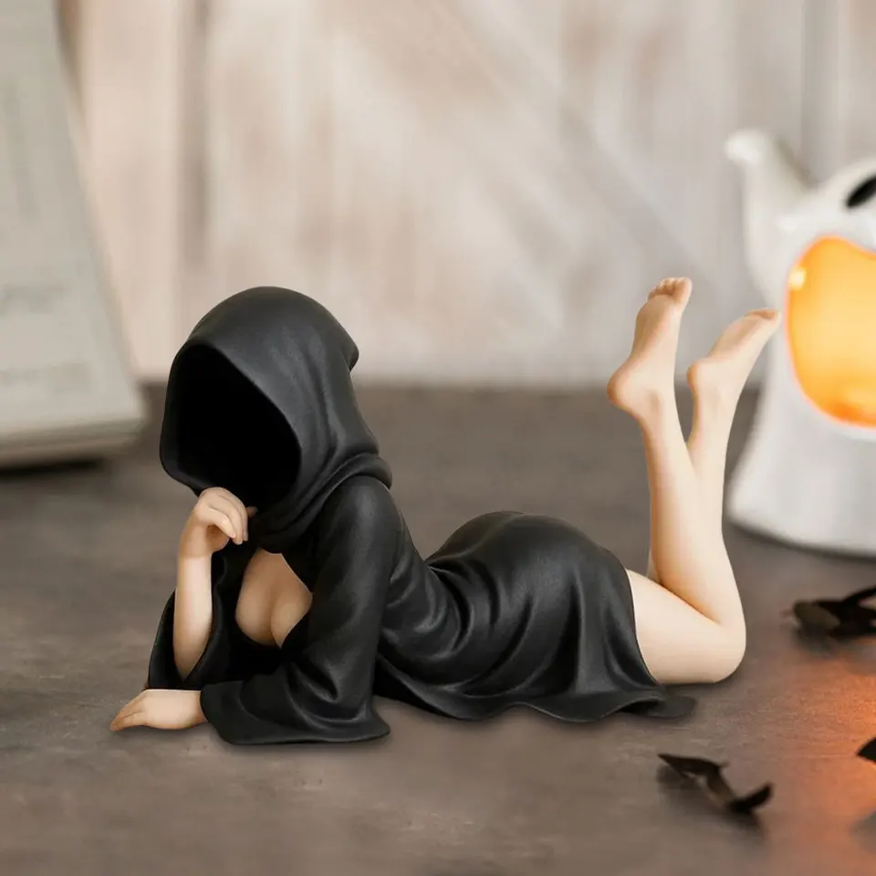 Gothic Black Robed Girl Anime Figure Statue