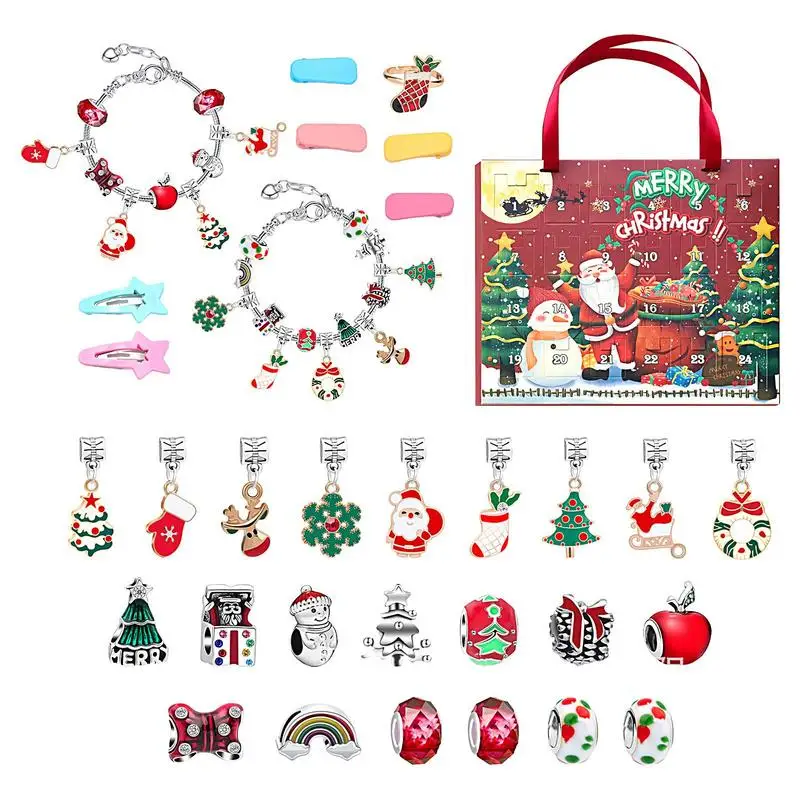 

Рождественский браслет с подвесками, календарь, Рождественский календарь, подарочные коробки, рождественские Тематические Свадебные сувениры для детей