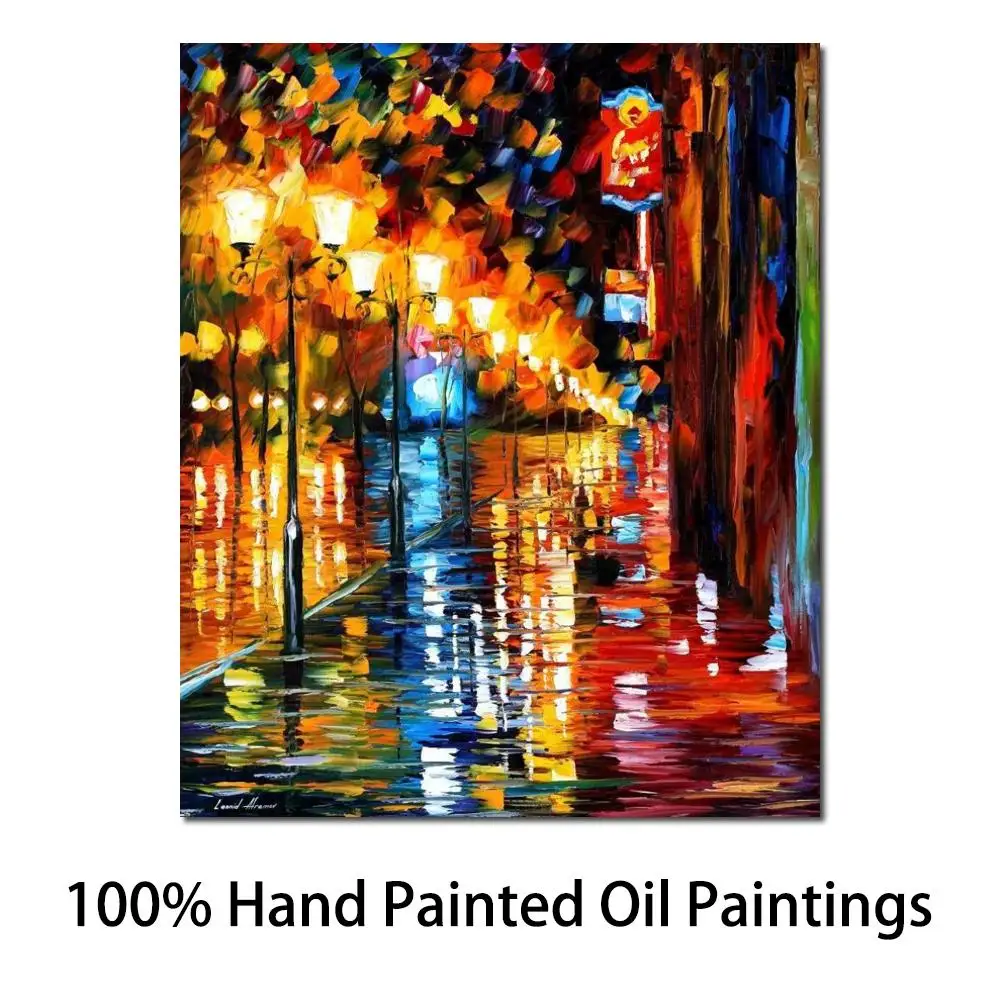 Hand Painted Palette Knife Painting Early Morning Oil On Canvas Modern Art Landscape For Room