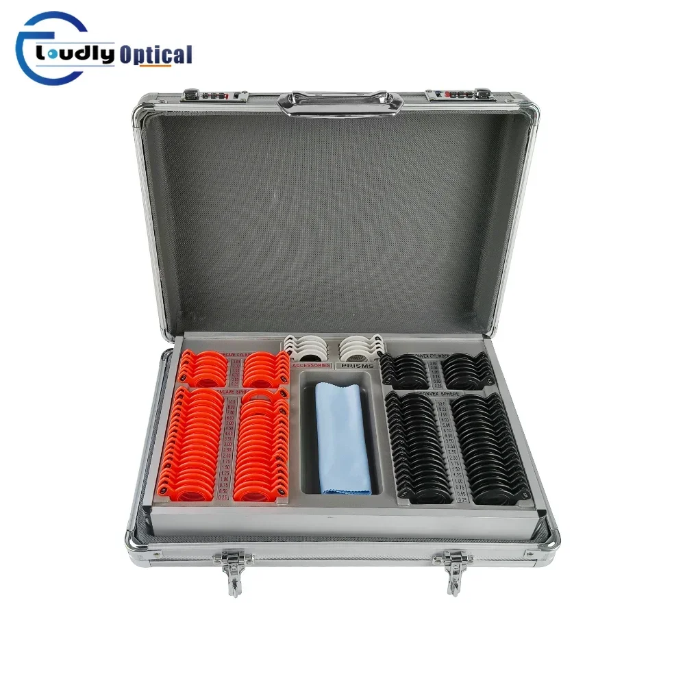 104 Pcs Optometry Trial Lens Set Case with Color Plastic Rims SLC-104