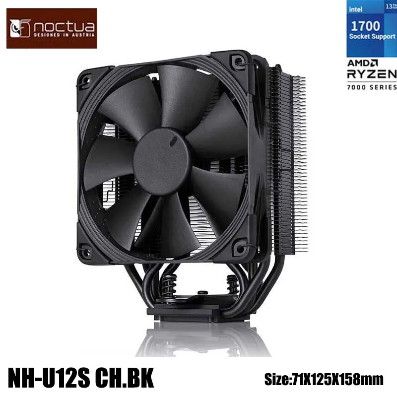 Noctua-デスクトップCPUクーラー,サイレントファンタワー,NH-U12S mm pwm,Intel/amd用のCPU冷却,NF-F12