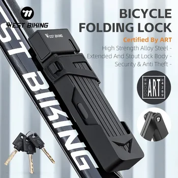WEST BIKING Chiave di blocco per bici pieghevole Forte sicurezza antifurto Blocco password per bicicletta Lucchetto per cavo a catena pesante Lucchetto per moto