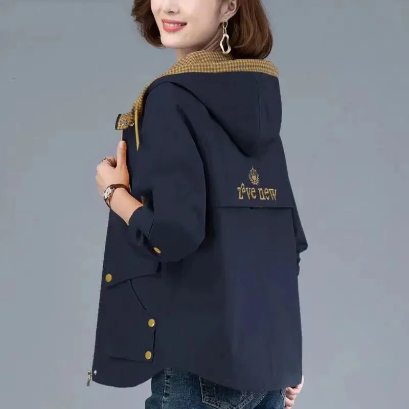 Fleece Jacket Women's Short 2021 Autumn Winter New Korean Version Loose Casual Hooded Middle-Aged Mother Warm Jacket Trend W0156