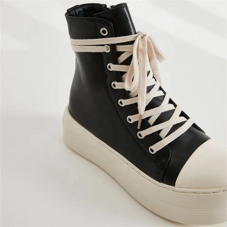 Thick Leather Sneakers Luxury Design Shoes women Casual Autumn Winter Boots