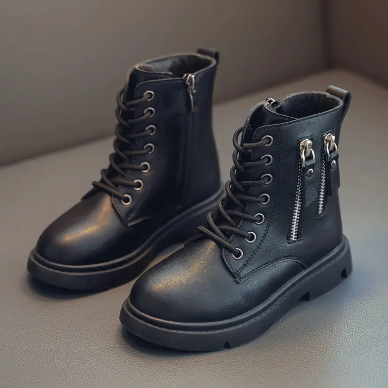 

Kids Ankle Boots For Girls Children Casual Shoes Spring Fall New Fashion Modern Boots Baby Soft Leather Shoes Non-Slip PU Bootie