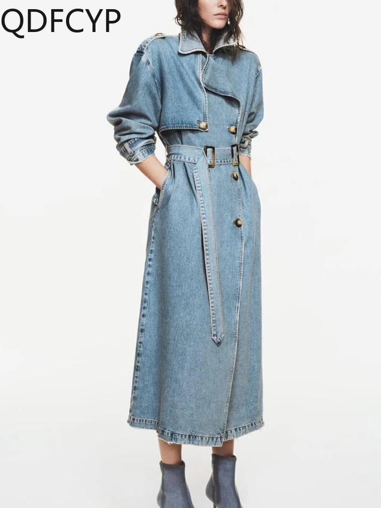 manteau-long-en-denim-a-double-boutonnage-pour-femmes-streetwear-elegant-ceinture-mince-mode-vintage-automne-hiver-nouveau-2023