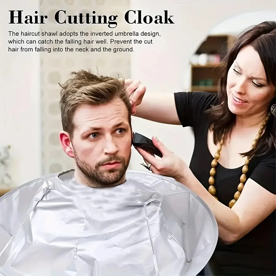 Haarschneideabdeckung für Erwachsene, mittelgroß, aus Stoff, luftig, für zu Hause, faltbar, Haarstyling-Zubehör – Detail 6