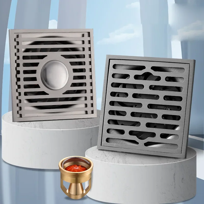 ตะแกรงระบายน้ำที่พื้นสแตนเลสเครื่องซักผ้าป้องกันกลิ่นระเบียงห้องอาบน้ำฮาร์ดแวร์อเนกประสงค์อุปกรณ์สำหรับห้องน้ำ 1