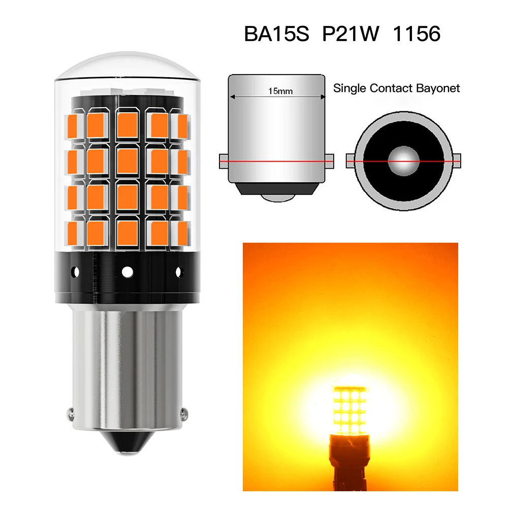 BA15S P21W--Amber