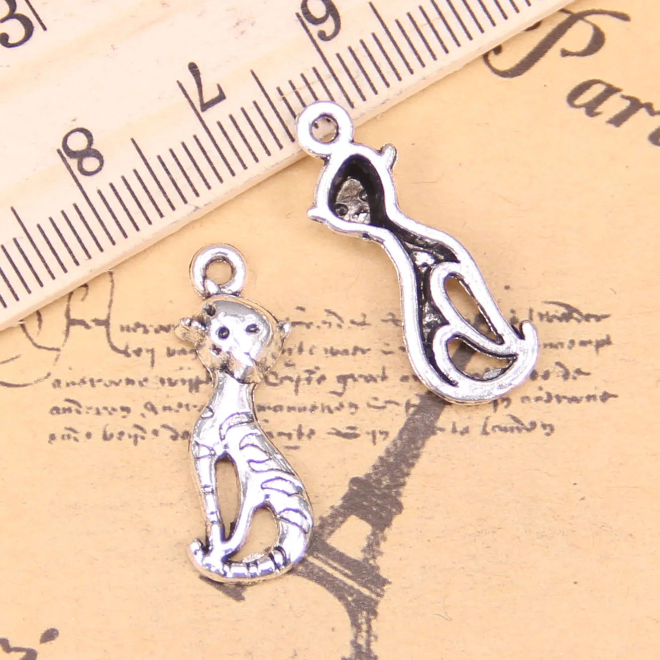 

Подвески для ювелирных изделий в виде кота Размером 25x9 мм, посеребренные подвески в античном стиле, украшения для рукоделия, 145 шт.