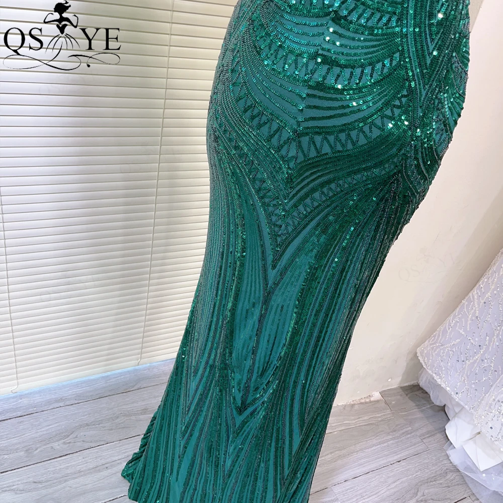 emerald green glitter dress Emerald Green Silk Satin Dress V Neckline – Désir Couture main image 0