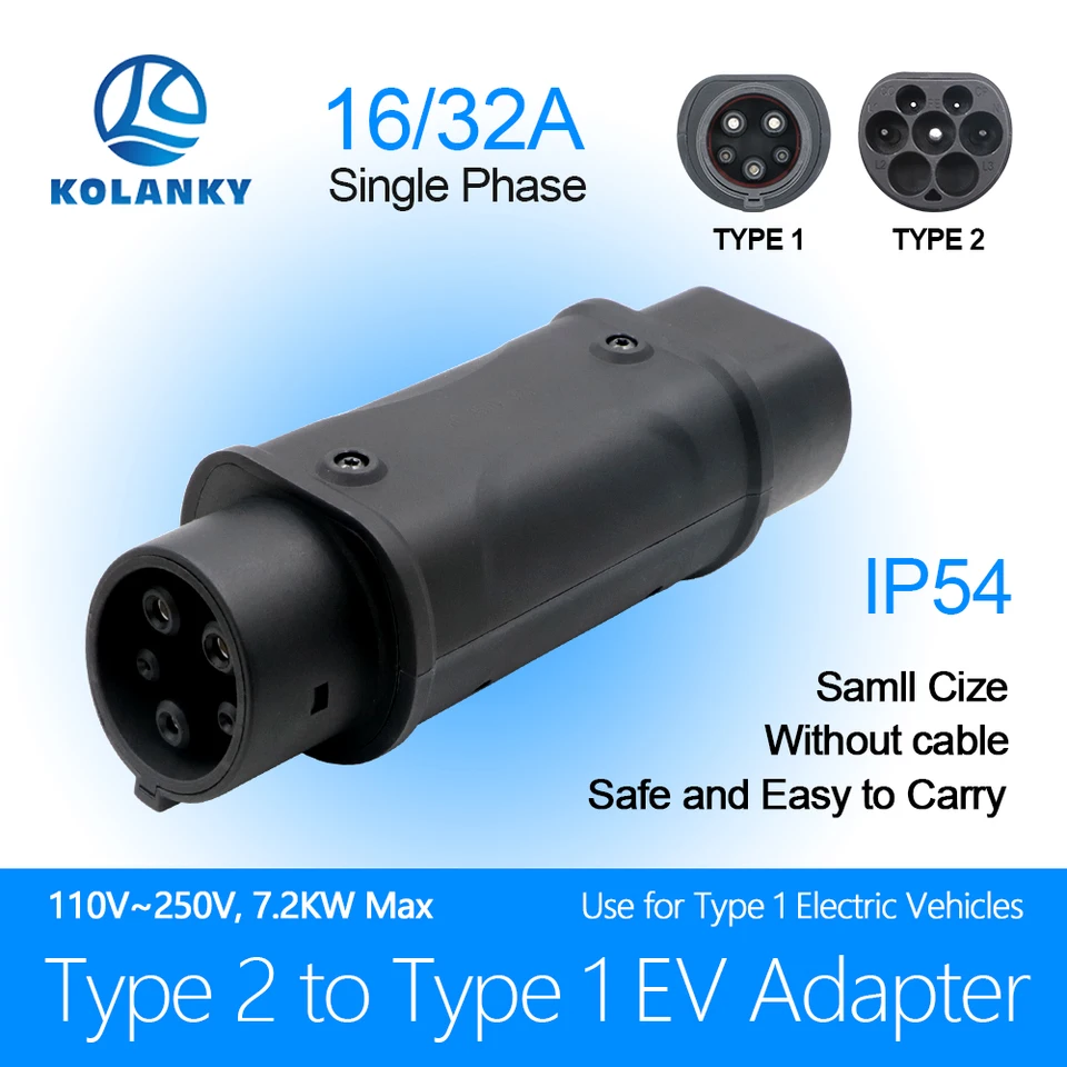 EV充電器プラグアダプタータイプ2対1 ev充電器j1772 evコネクタ