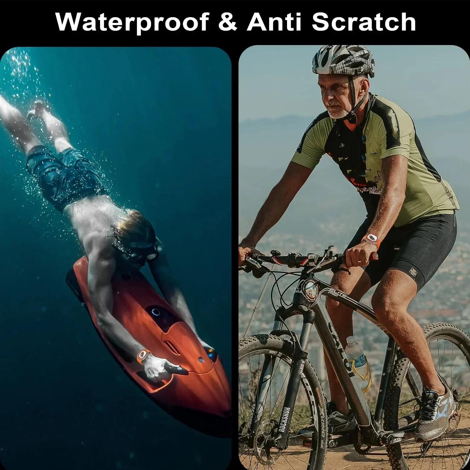 Tempered Glass Titanium Alloy Frame Protective Glass for Apple Watch Ultra 3 2 1 49mm Screen Protector for iwatch Ultra 3/2/1