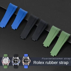 For Rolex Rubber Watch Strap Men Waterproof Sweat-Proof Black Green Water Ghost Gmt Daytona Log 20mm Silicone Replace Watchbands