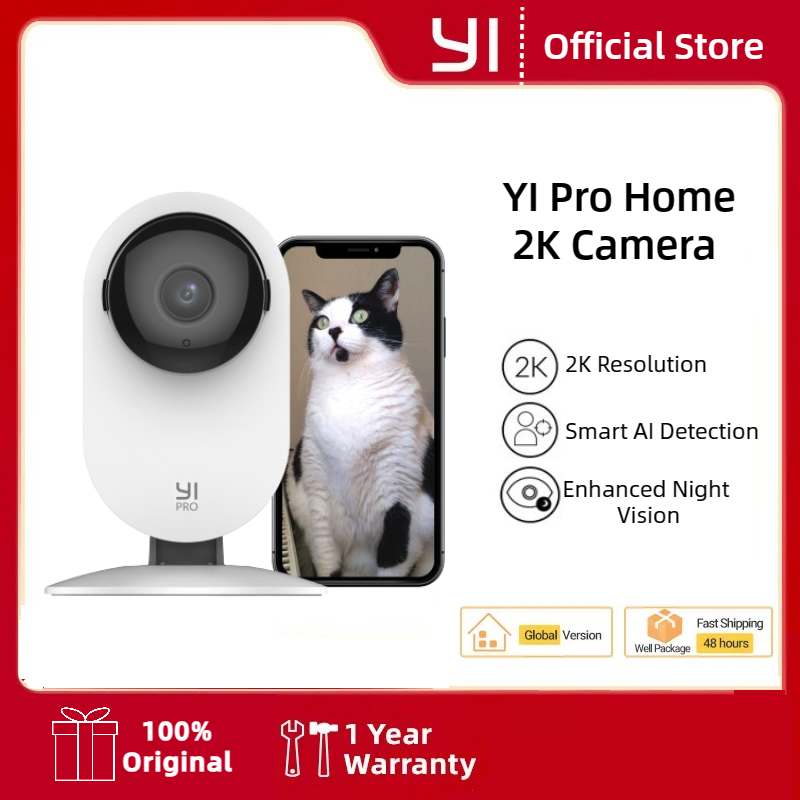 YI Pro Home 2K Wifi Surveillance Camera 3MP IP CCTV Smart Home Baby Pet Monitor Security Protection Compatible with Alexa