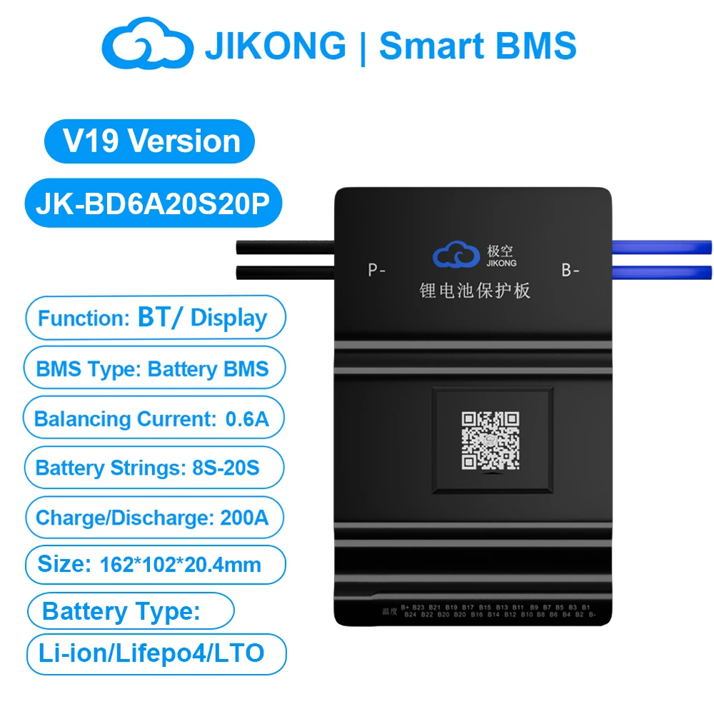 JIKONG BMS V19 JK-BD6A20S20P/JK-BD6A24S20P 8S~20S Ausgleichsstrom 0,6A Unterstützt Entladestrom 200A Lifepo4 Li-Ion Lto JK BMS – Detail 1