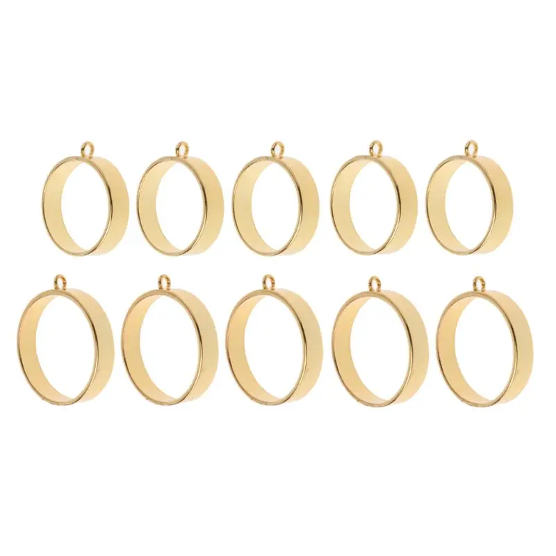 

Novelty 5 Pcs Keyrings Pendant Blanks Open Back Bezels Round Framework DIY Art Craft for Resin Jewelry Making Decoration