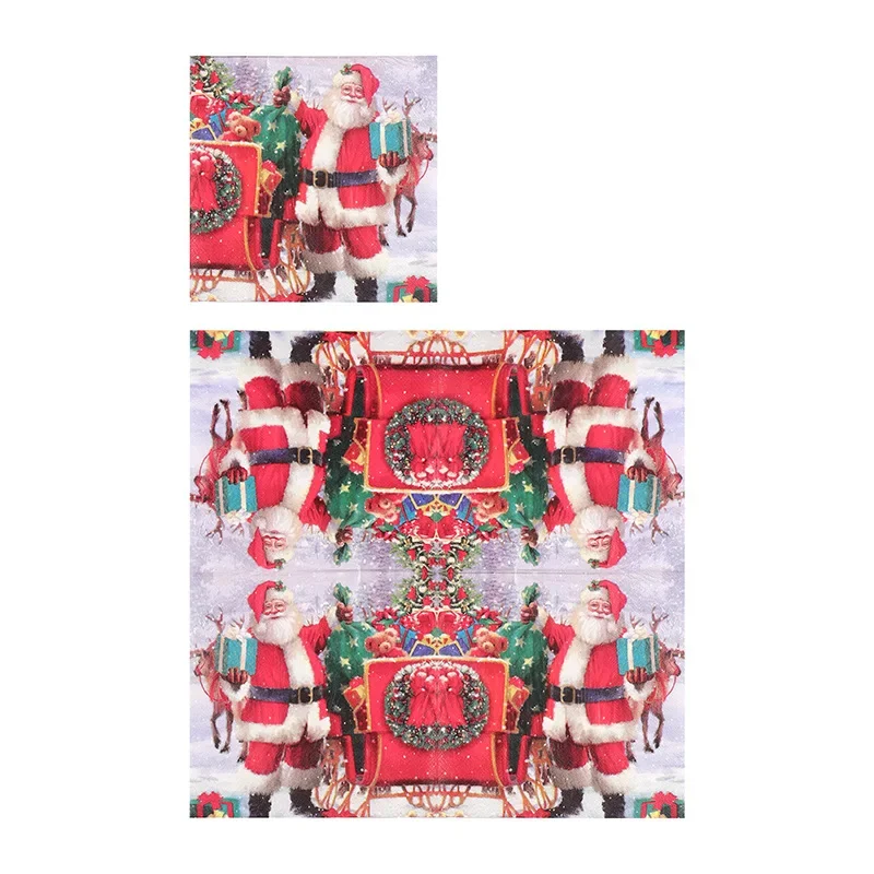 10/20pcs 2-Ply 33c Party Fine Dining Home Disposable Paper Napkins Printed Napkins Colourful Christmas Collection Square