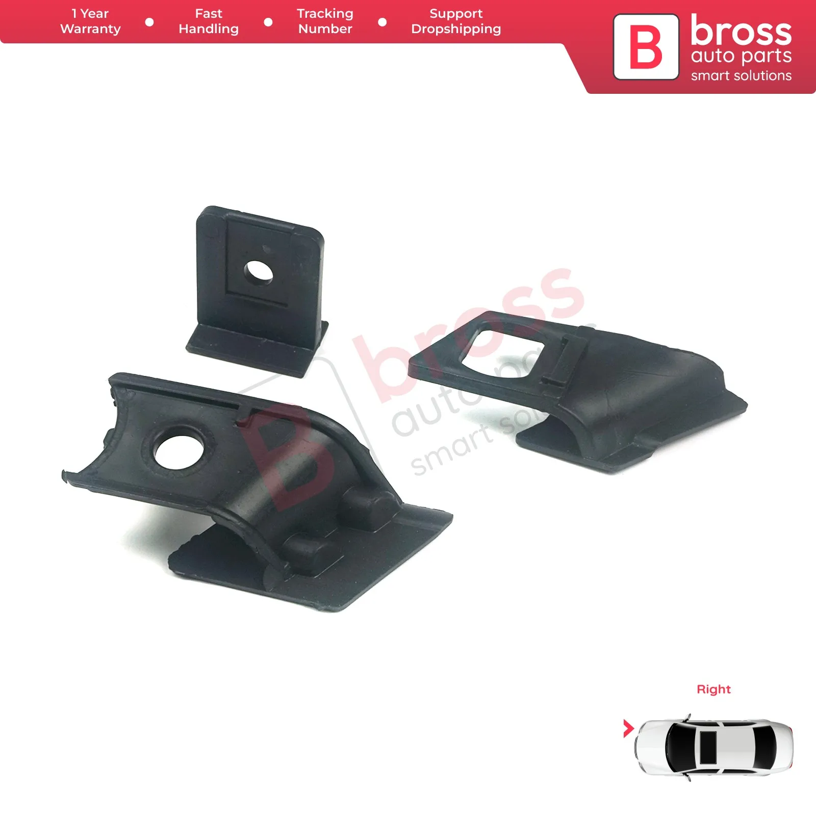 

BHL40 Car Headlight Housing Repair Mount Holder Bracket Tab Clips Kit Right Side for BMW 3 Series E90 E91 E92 E93 63116942726