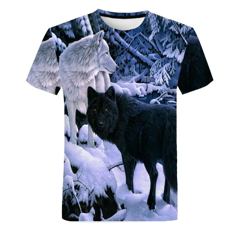 stussy t shirt Cool Cartoon Animal Graphic wolf fashion 3D T Shirt new style Short Sleeve Girls T-Shirt Kids Tshirts Funny Tees Children tops cute T-Shirts