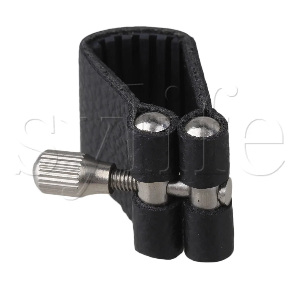 Leather Ligature Parts Accessories Black Leather Alto Saxophone