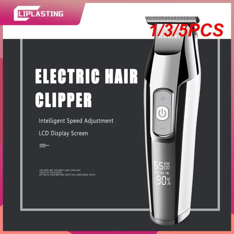

1/3/5PCS Professional Hair Clipper Beard Trimmer for Men Adjustable Speed LED Digital Carving Clippers Electric Razor KM-5027
