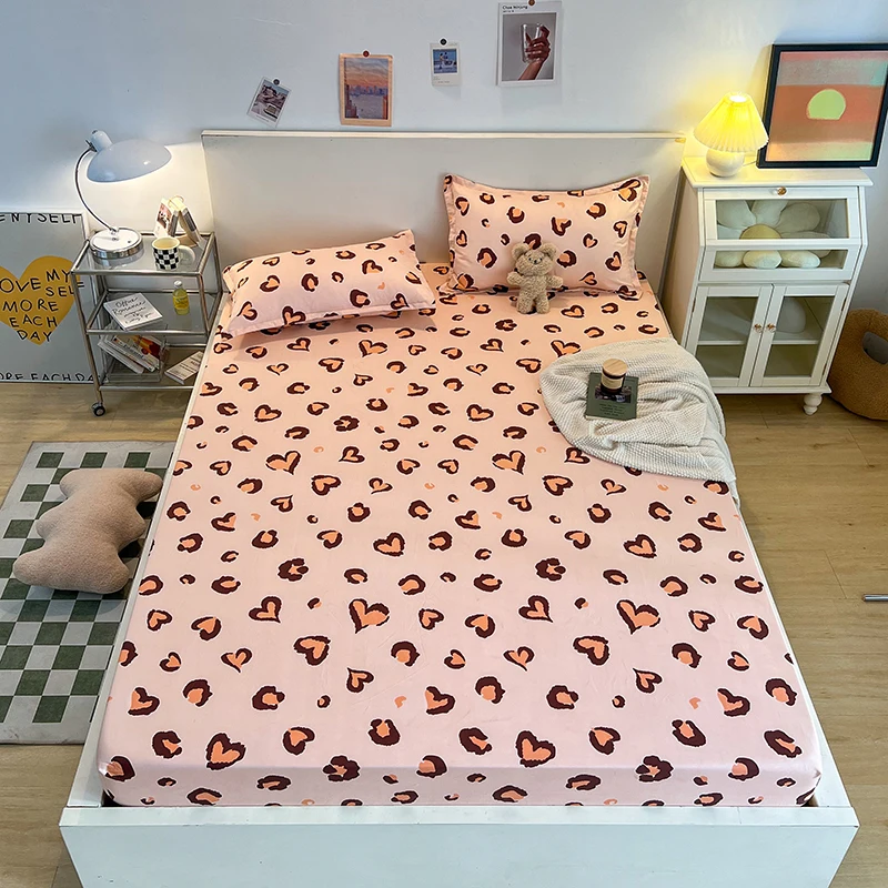 

3pcs Polyester sheet with Elastic Fitted Sheet set Mattress Protector Bedding Sets Cover Bedspread Bedsheet 2 Seater