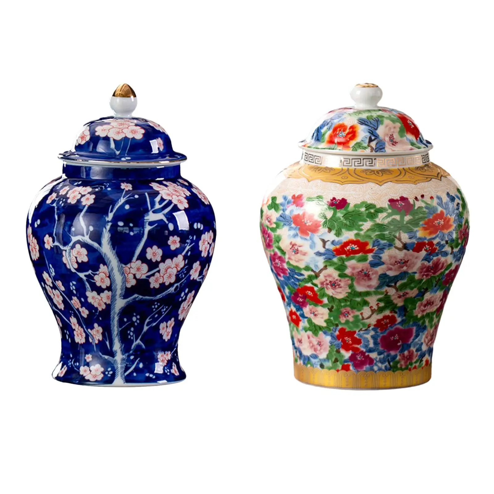 

Ginger Temple Jar Ceramic Flower Vase Storage Pot Chinese Type Tea Canister
