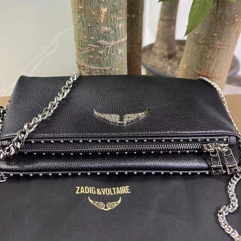 Zadig et Voltaire Rock Grained Leather Clutch, Bags