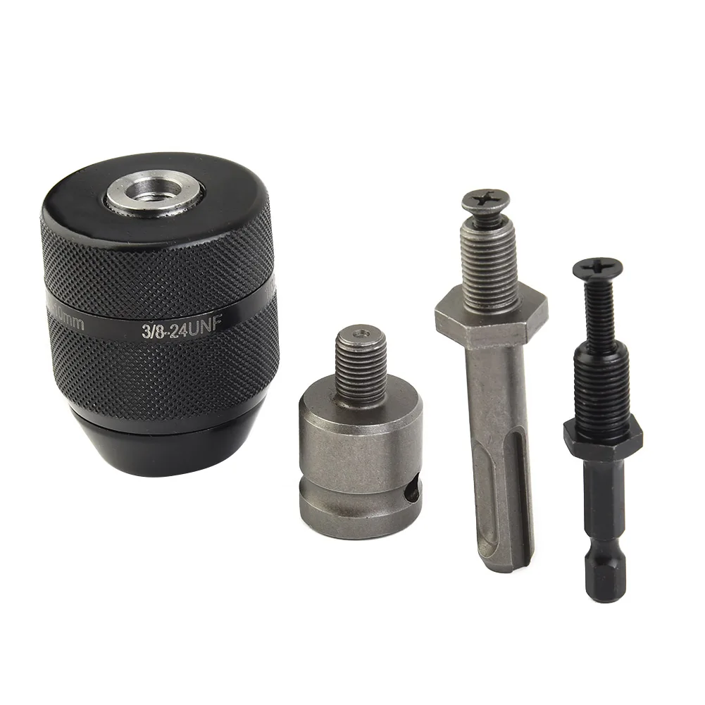 Efficient Drill Chuck SDS Plus Adapter 0.8mm-10mm 3/8-24UNF Adapter Chuck Converter Keyless Socket Square 4pcs adjustable bipod adapter
