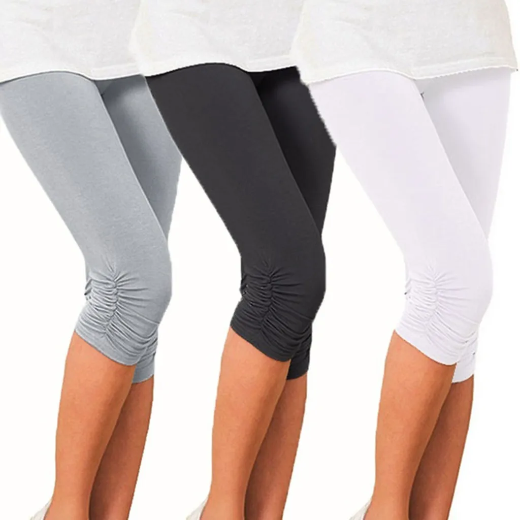 Leggings Corti In Pizzo Sottile Jeggings Estivi Pantaloni Donna Cropped Capris Skinny Legging Nero Bianco Push Up Pantaloni Elastici
